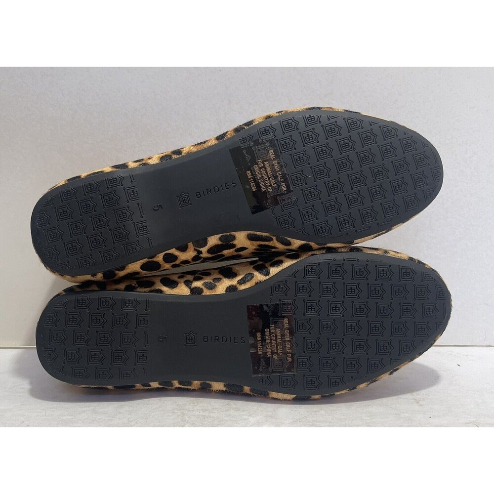 BIRDIES The Starling in Cheetah Womens 5 shoes Slipper Flat Loafer Calf Hair NIB - Picture 9 of 13